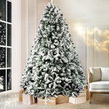 Jingle Jollys Christmas Tree 2.4M Xmas Tree Decorations Snow Flocked 1500 Tips - Low Angle