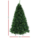 Jingle Jollys Christmas Tree 2.4M Xmas Tree Decorations Pine Needles 2100 Tips - Front View