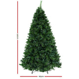 Jingle Jollys Christmas Tree 2.4M Xmas Tree Decorations Pine Needles 2100 Tips - Front View