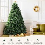 Jingle Jollys Christmas Tree 2.4M Xmas Tree Decorations Pine Needles 2100 Tips - Top-Down View