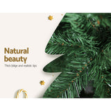 Jingle Jollys Christmas Tree 2.4M Xmas Tree Decorations Green 1500 Tips - Close-Up Angle
