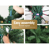 Jingle Jollys Christmas Tree 2.4M Xmas Tree Decorations Green 1500 Tips - 45-Degree Angle