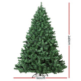 Jingle Jollys Christmas Tree 2.4M Xmas Tree Decorations 3190 LEDs 8 Light Mode - Front View
