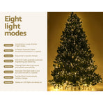 Jingle Jollys 2.4M pre-lit Christmas tree with warm white LED lights, plug and adapter