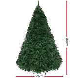Jingle Jollys Christmas Tree 2.4M Xmas Tree Decoration 8 Light Mode Multi Colour - Front View
