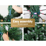 Jingle Jollys Christmas Tree 2.4M Xmas Trees Decorations Snowy 1500 Tips - 45-Degree Angle