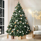 Jingle Jollys Christmas Tree 2.4M Xmas Trees Decorations Snowy 1500 Tips - Low Angle