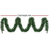 Festive Glow 10M Prelit Christmas Garland with 700 LED Tips for Holiday Decor
