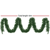 Festive Glow 10M Prelit Christmas Garland with 700 LED Tips for Holiday Decor - Front View