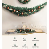 Luminous Evergreen 1.8m Christmas Garland - Festive Holiday Decor for Weddings and Parties - Top-Down View