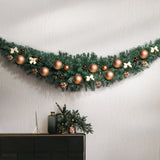 Luminous Evergreen 1.8m Christmas Garland - Festive Holiday Decor for Weddings and Parties - Low Angle