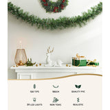 Luminous 1.8m Christmas Garland with LED Lights for Festive Decor - Side View