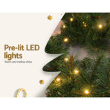 Luminous 1.8m Christmas Garland with LED Lights for Festive Decor - Top-Down View