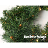 Luminous 1.8m Christmas Garland with LED Lights for Festive Decor - Rear View