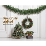 Luminous 1.8m Christmas Garland with LED Lights for Festive Decor - Close-Up Angle