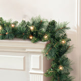 Luminous 1.8m Christmas Garland with LED Lights for Festive Decor - Low Angle