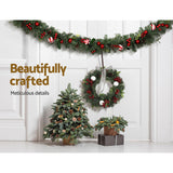 Jingle Jollys 2.7m Festive Christmas Garland with Ornaments for Weddings and Parties - Close-Up Angle