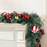 Jingle Jollys 2.7m Festive Christmas Garland with Ornaments for Weddings and Parties - Low Angle