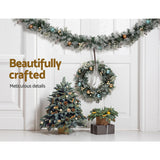 Snowy LED Christmas Garland - 2.7m Festive Ornamented Holiday Decor