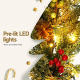 Jingle Jollys 3M Christmas Garland Pre-lit LED with Pine Cones Xmas Decor Green - Rear View