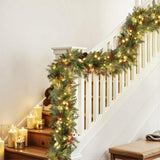 Jingle Jollys 3M Christmas Garland Pre-lit LED with Pine Cones Xmas Decor Green - Close-Up Angle