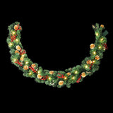 Jingle Jollys 1.8M Christmas Garland Pre-lit LED Pine Cones Berries Xmas Decor - Side View