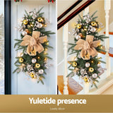 Jingle Jollys LED Christmas Garland - 45cm Festive Decoration for Stairs and Doors - Rear View