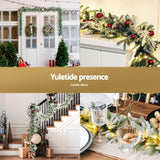 Jingle Jollys 3M Christmas Garland Pre-lit LED Lights Snow Frosted Tips Decor - 45-Degree Angle