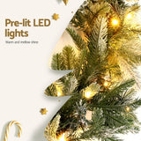 Jingle Jollys 3M Christmas Garland Pre-lit LED Lights Snow Frosted Tips Decor - Rear View