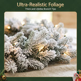 Jingle Jollys 1.8M Christmas Garland 8 Mode LED Snow Frosted Tips Auto Timing - Close-Up Angle