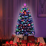 Jingle Jollys 1.2m Christmas Tree Optic Fibre LED Xmas tree Multi Colour - Close-Up Angle