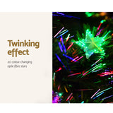 Jingle Jollys 1.2m Christmas Tree Optic Fibre LED Xmas tree Multi Colour - 45-Degree Angle