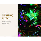Jingle Jollys 1.5m Christmas Tree Optic Fibre LED Xmas tree Multi Colour - 45-Degree Angle