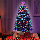 Jingle Jollys 1.5m Christmas Tree Optic Fibre LED Xmas tree Multi Colour - Close-Up Angle