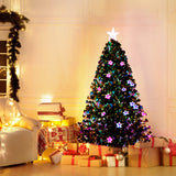 Jingle Jollys 1.5m Christmas Tree Optic Fibre LED Xmas tree Multi Colour - Low Angle