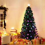 Jingle Jollys 1.8m Christmas Tree Optic Fibre LED Xmas tree Multi Colour - Low Angle