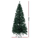 Jingle Jollys 1.8m Christmas Tree Optic Fibre LED Xmas tree 300 Tips - Front View