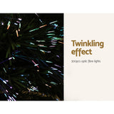 Jingle Jollys 1.8m Christmas Tree Optic Fibre LED Xmas tree 300 Tips - 45-Degree Angle