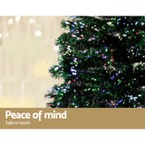 Jingle Jollys 1.8m Christmas Tree Optic Fibre LED Xmas tree 300 Tips - Rear View