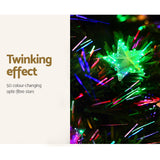Jingle Jollys 2.1m Christmas Tree Optic Fibre LED Xmas tree Multi Colour - 45-Degree Angle