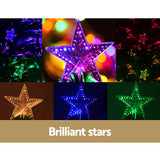 Jingle Jollys 2.4m Christmas Tree Optic Fibre LED Xmas tree Multi Colour - Top-Down View