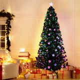 Jingle Jollys 2.4m Christmas Tree Optic Fibre LED Xmas tree Multi Colour - Low Angle