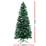 Enchanting 7FT Optic Fibre LED Christmas Tree with Multi-Color Lights and Star Topper - Front View