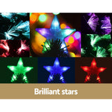 Enchanting 7FT Optic Fibre LED Christmas Tree with Multi-Color Lights and Star Topper - Rear View