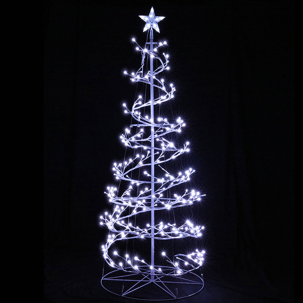 Sparkling 6FT Cold White LED Christmas Tree with Star Topper - Jingle Jollys Holiday Decoration