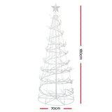 Sparkling 6FT Cold White LED Christmas Tree with Star Topper - Jingle Jollys Holiday Decoration