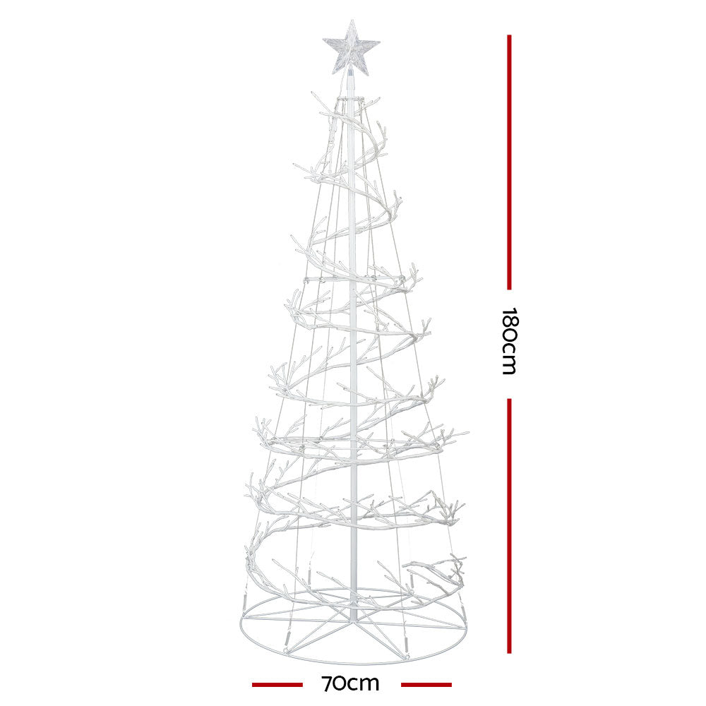 Sparkling 6FT Cold White LED Christmas Tree with Star Topper - Jingle Jollys Holiday Decoration