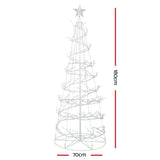 Sparkling 6FT Cold White LED Christmas Tree with Star Topper - Jingle Jollys Holiday Decoration - Front View