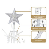 Sparkling 6FT Cold White LED Christmas Tree with Star Topper - Jingle Jollys Holiday Decoration - 45-Degree Angle