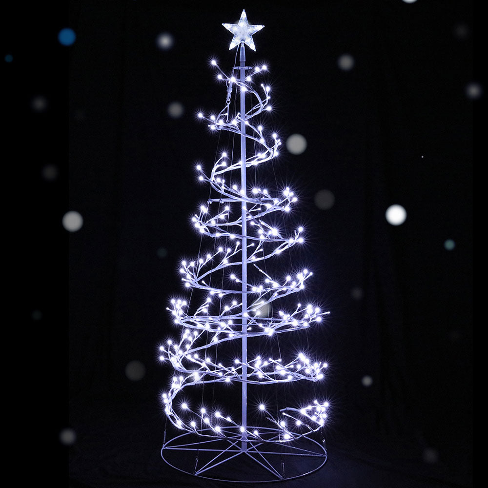 Sparkling 6FT Cold White LED Christmas Tree with Star Topper - Jingle Jollys Holiday Decoration